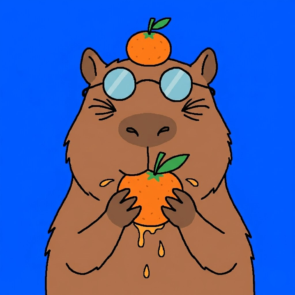 capybasa with an orange